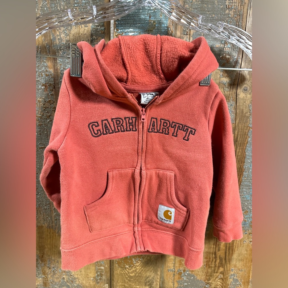 Little Girls Carhartt Zip Up Hoodie 24 months